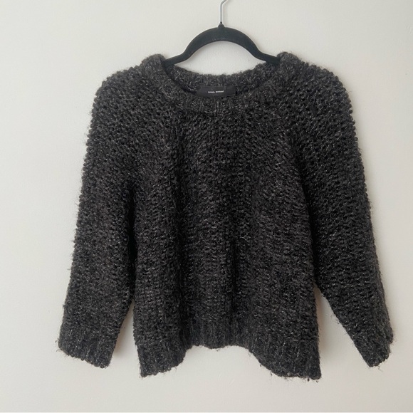 Isabel Marant Wool Alpaca Dark Grey Cropped Sweater size 40 Large - Picture 5 of 11